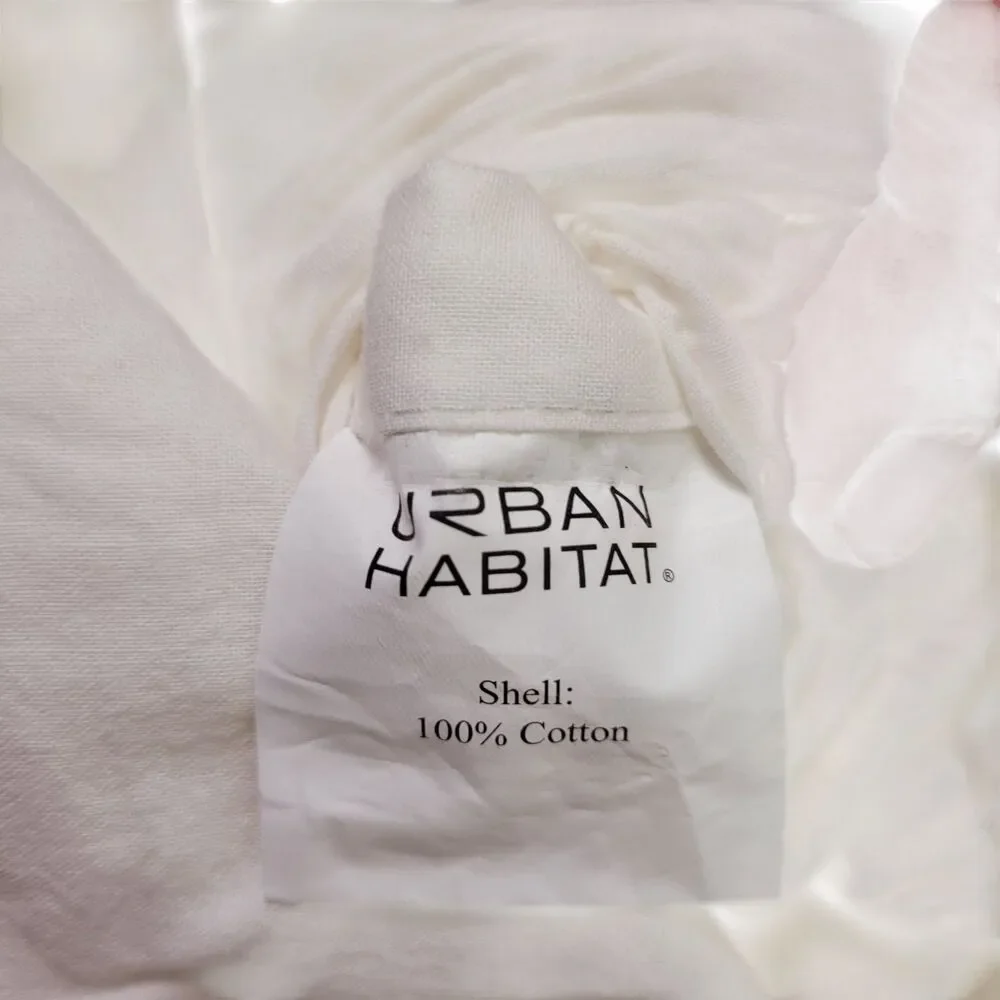 Urban Habitat Ivory Tuffed Duved Cover Set 100% Cotton 5 Pieces  Size Full/Queen
